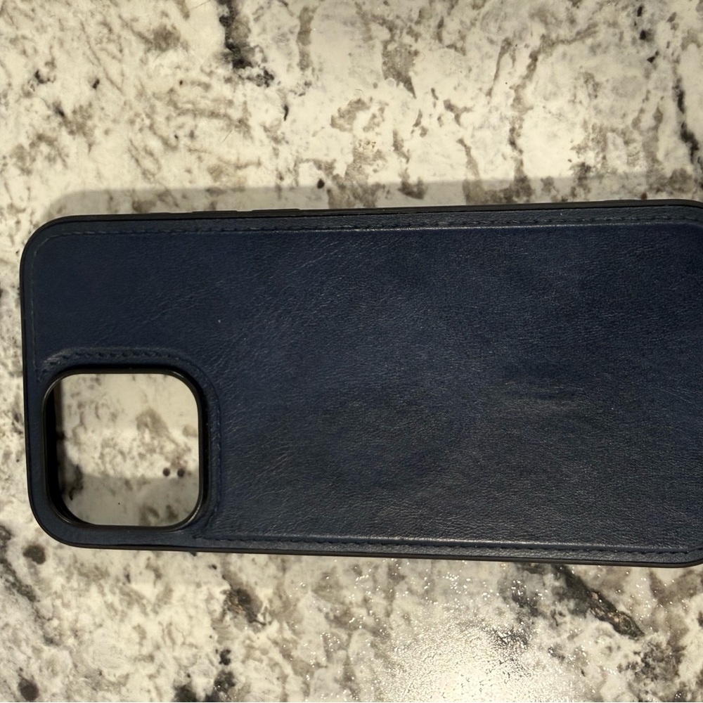Elegant Navy Leather Phone Case